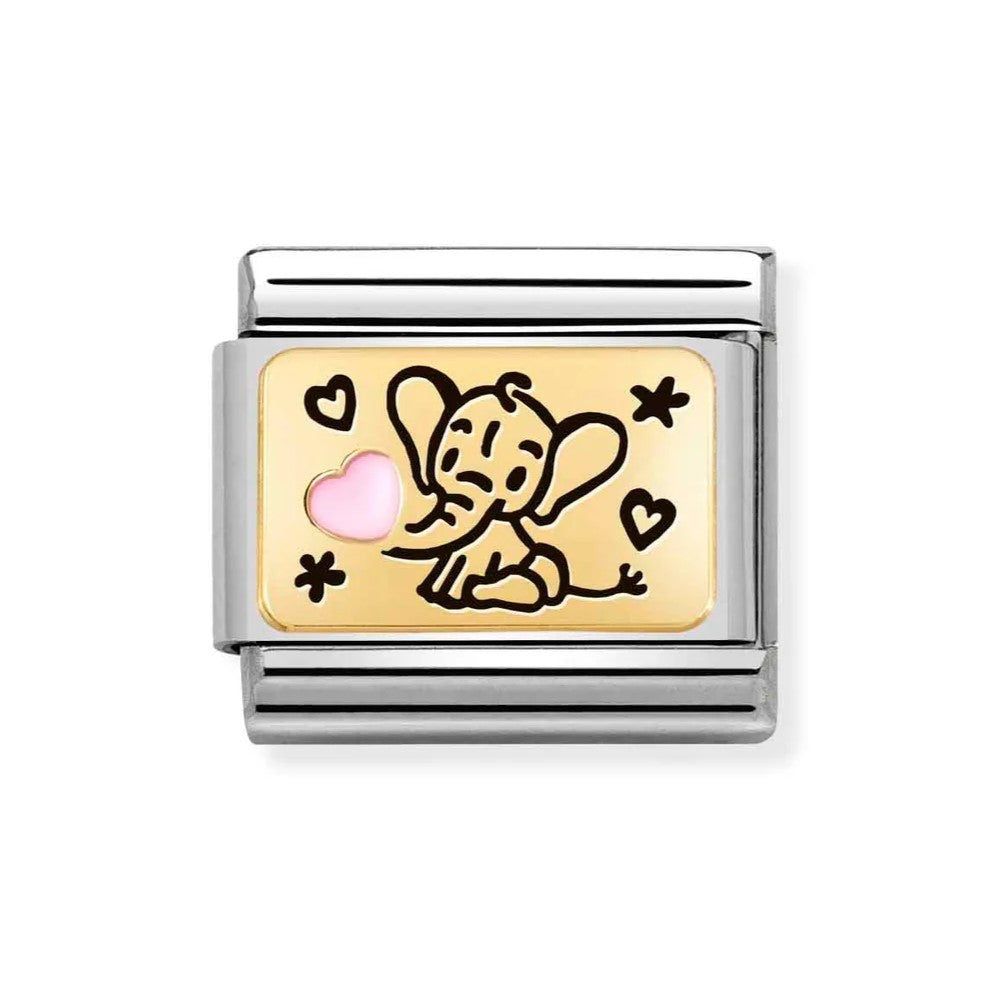 Classic Composable Link in 18K Gold With Pink Elephant Symbol