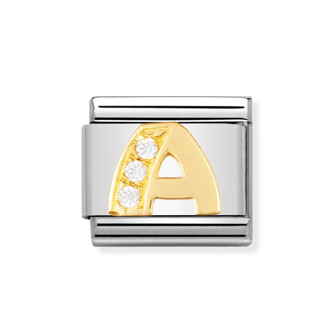 Classic CZ Gold Letter 'A' Link