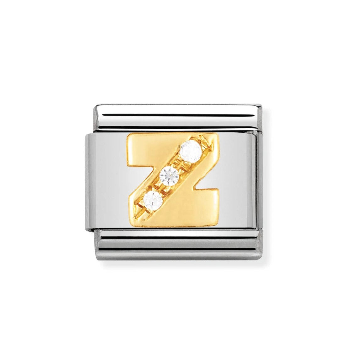 Gold CZ Letter Z Classic Charm