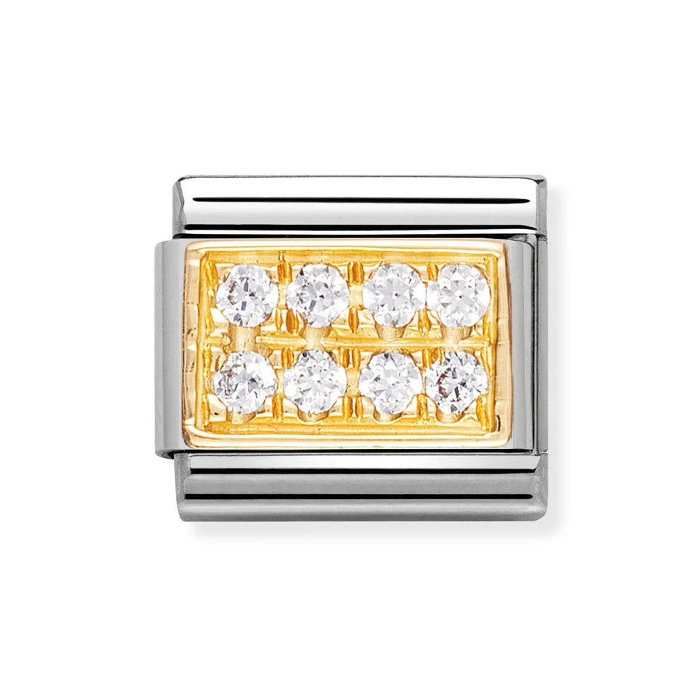 Classic Gold Pave White CZ Link