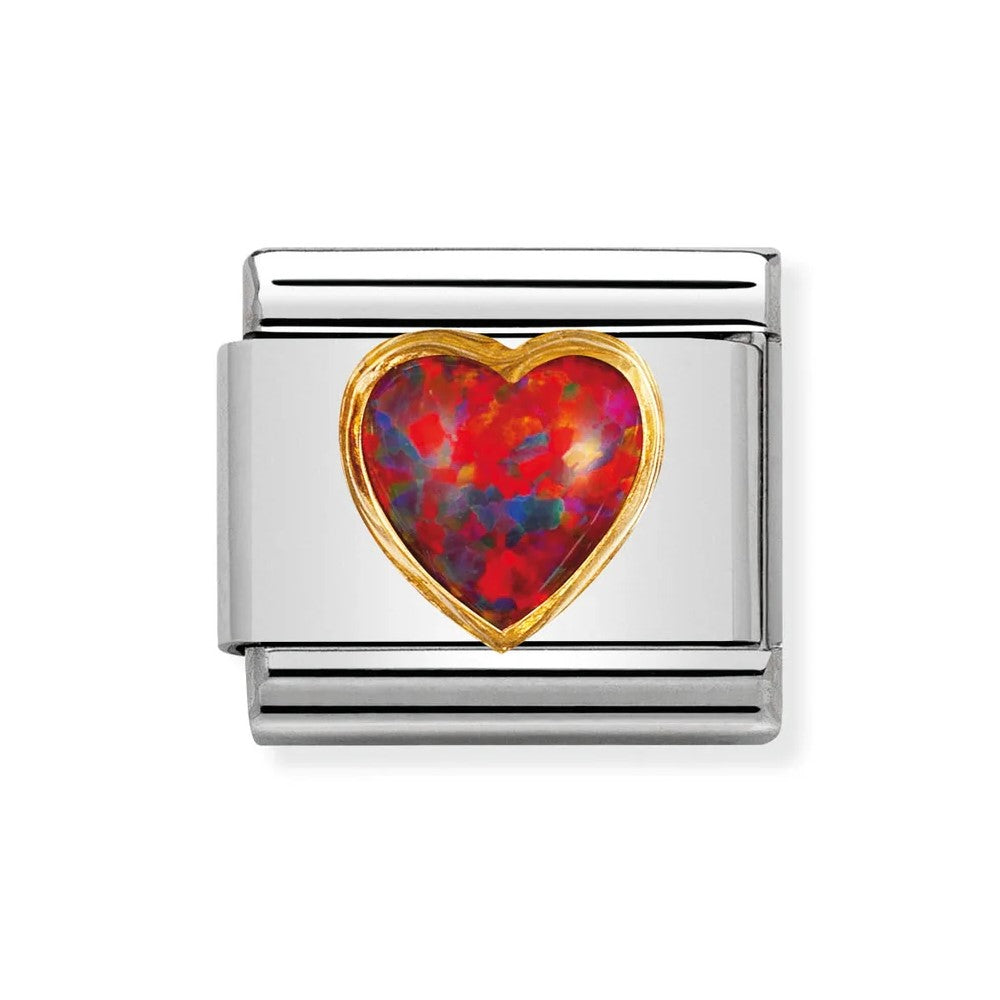Classic Red Opal Heart Link