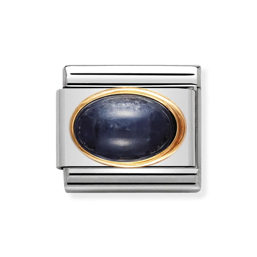 Classic Gold Set Sapphire Stone Link