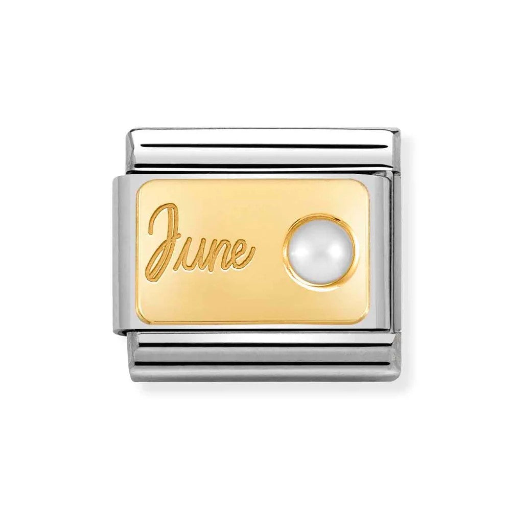 Composable Classic Stainless Steel Link With 18k Gold & June White Pearl
