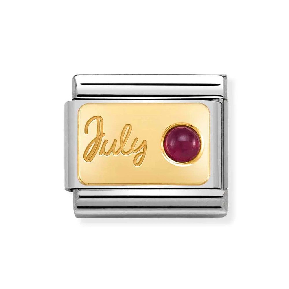 Composable Classic Stainless Steel Link With 18k Gold & July Ruby Stone