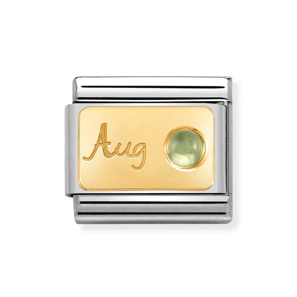 Composable Classic Stainless Steel Link With 18k Gold & August Peridot Stone