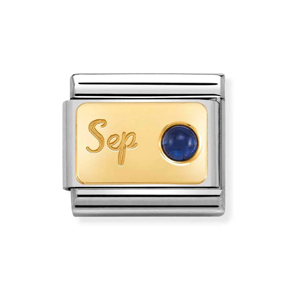 Composable Classic Stainless Steel Link With 18k Gold & September Sapphire Stone
