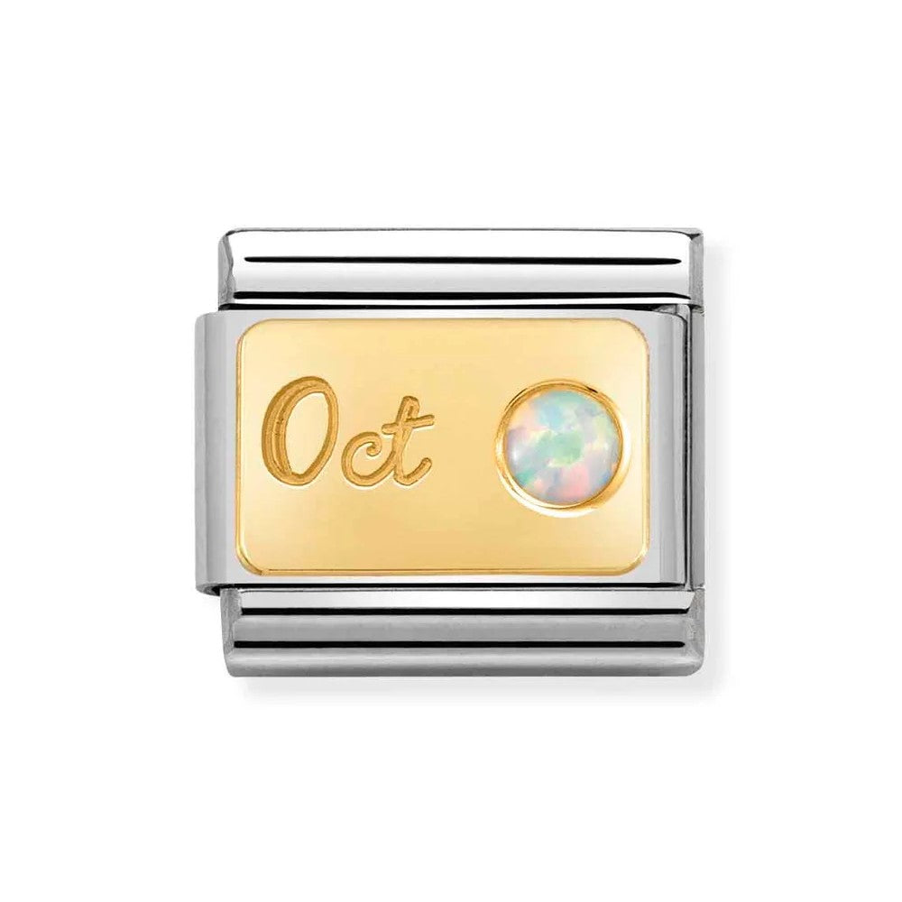 Composable Classic Stainless Steel Link With 18k Gold & October White Opal