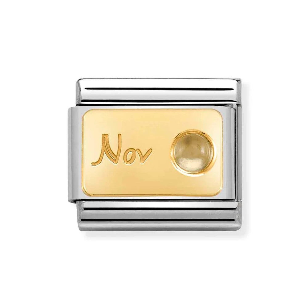 Composable Classic Stainless Steel Link With 18k Gold & November Citrine Stone