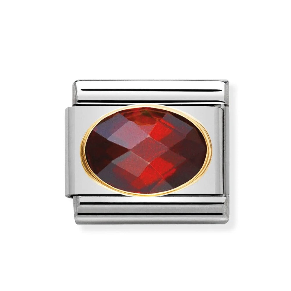 Classic Gold Set Red CZ Link