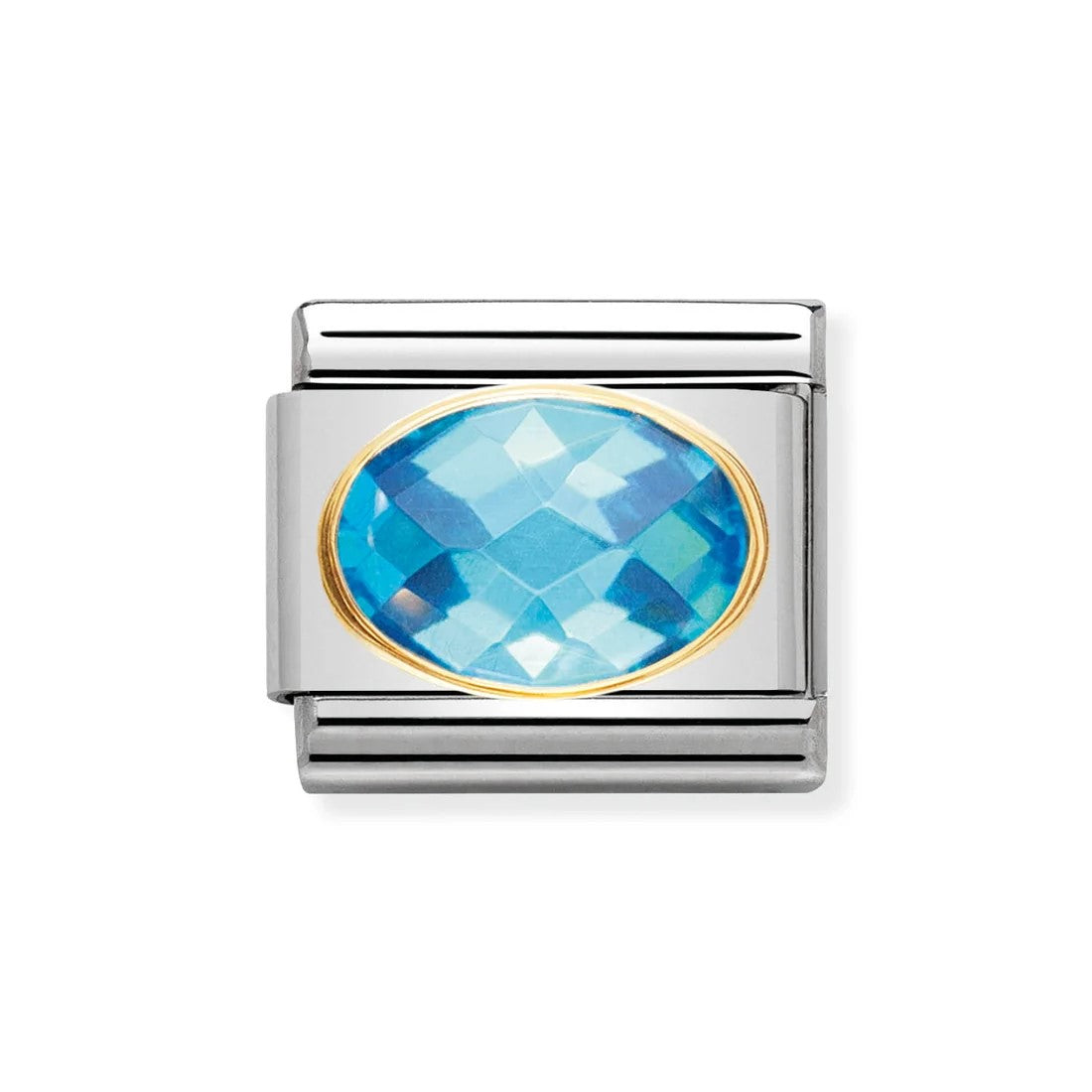 Classic Gold Setting Blue CZ Link