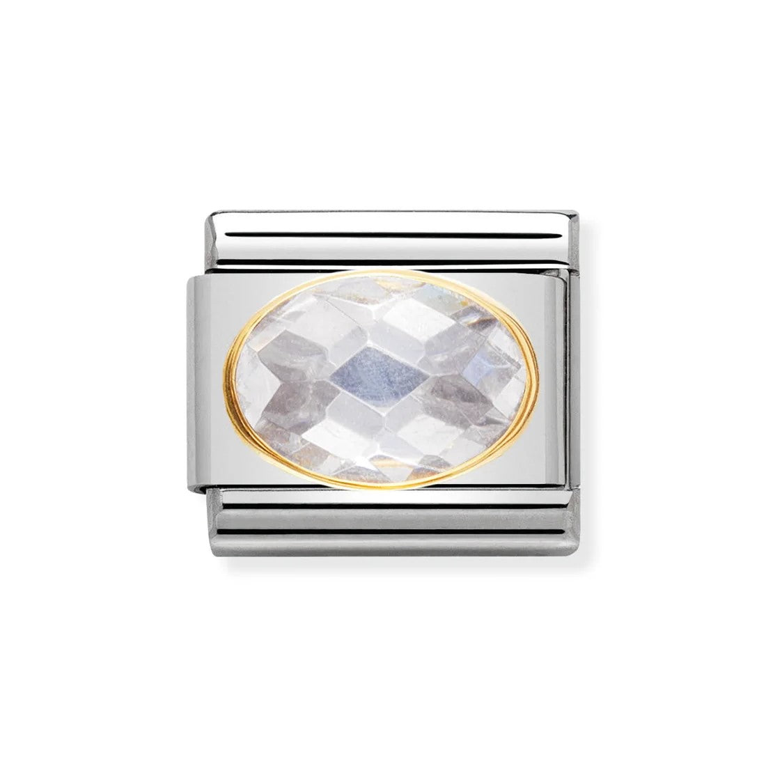 Classic Gold Setting White Stone CZ Link