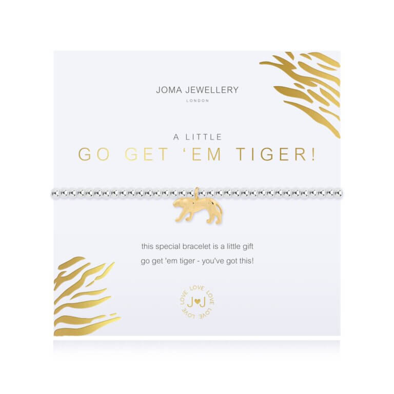 A Little Go Get 'Em Tiger! Silver Stretch Bracelet 17.5cm
