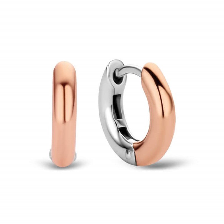 Silver & Rose Gold Small Hoop Earrings