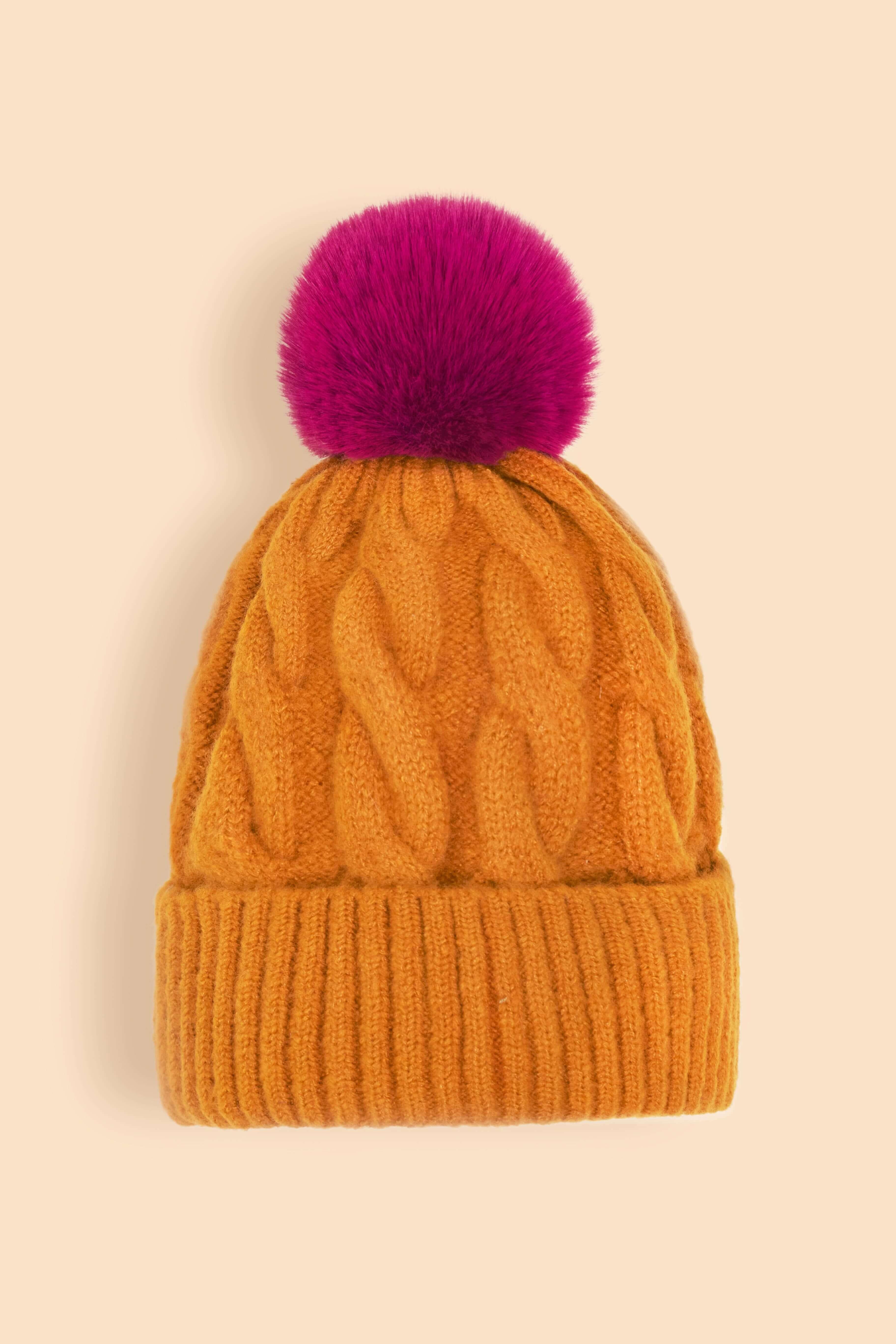 Svana Bobble Hat - Tangerine