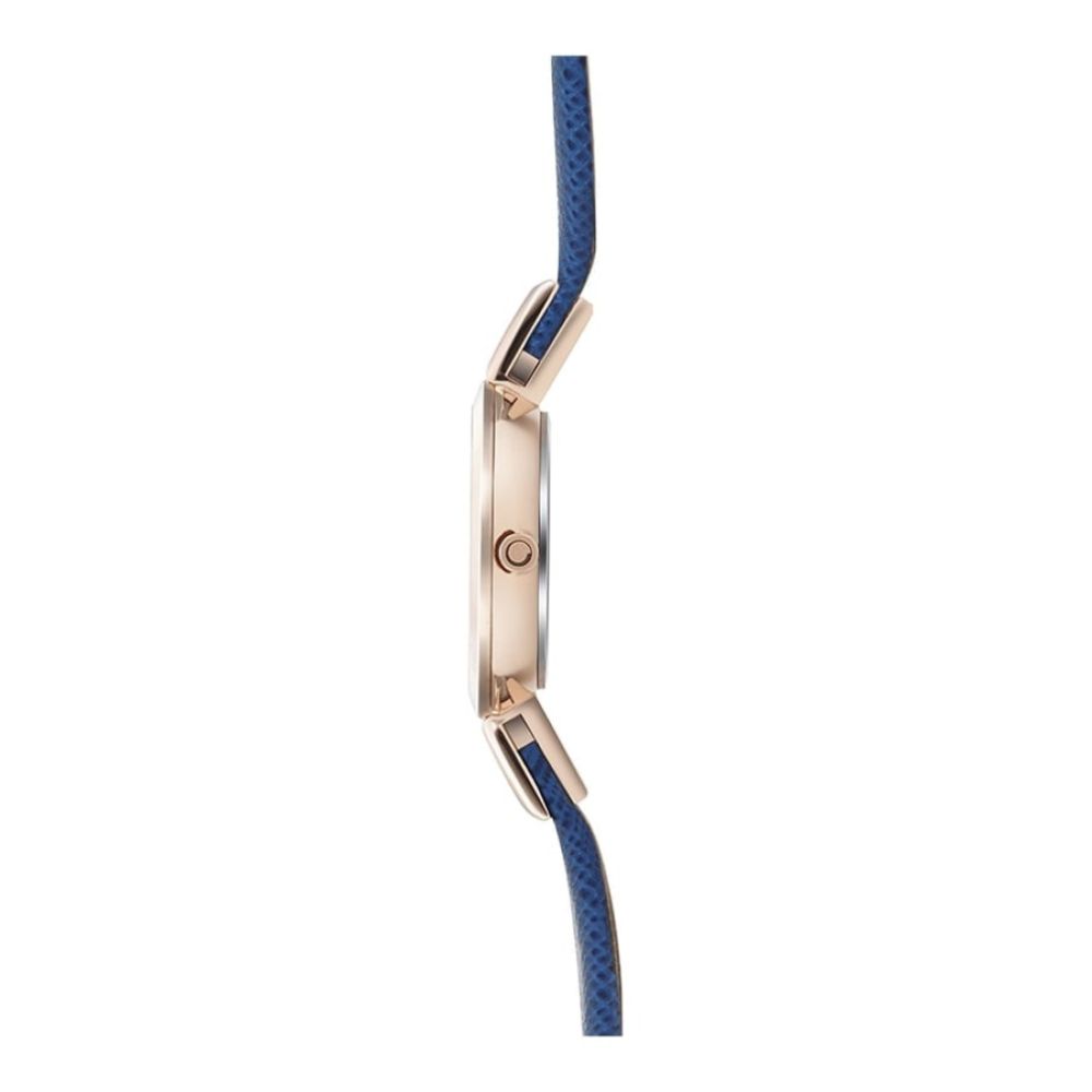 SIV - NAVY Rose Gold Plated Leather Calf Watch