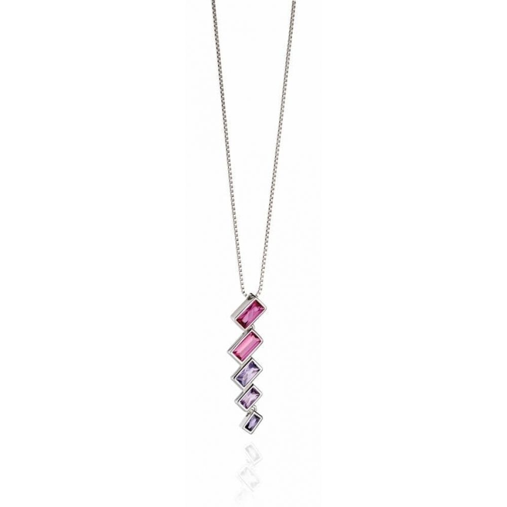 Pink Degradee Baguette Necklace
