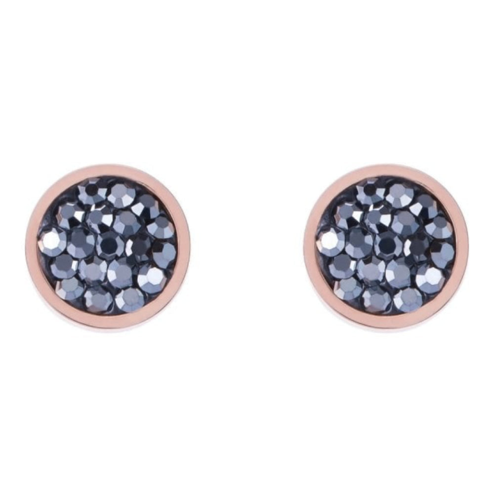 Anthracite Round Earrings With Stickpin