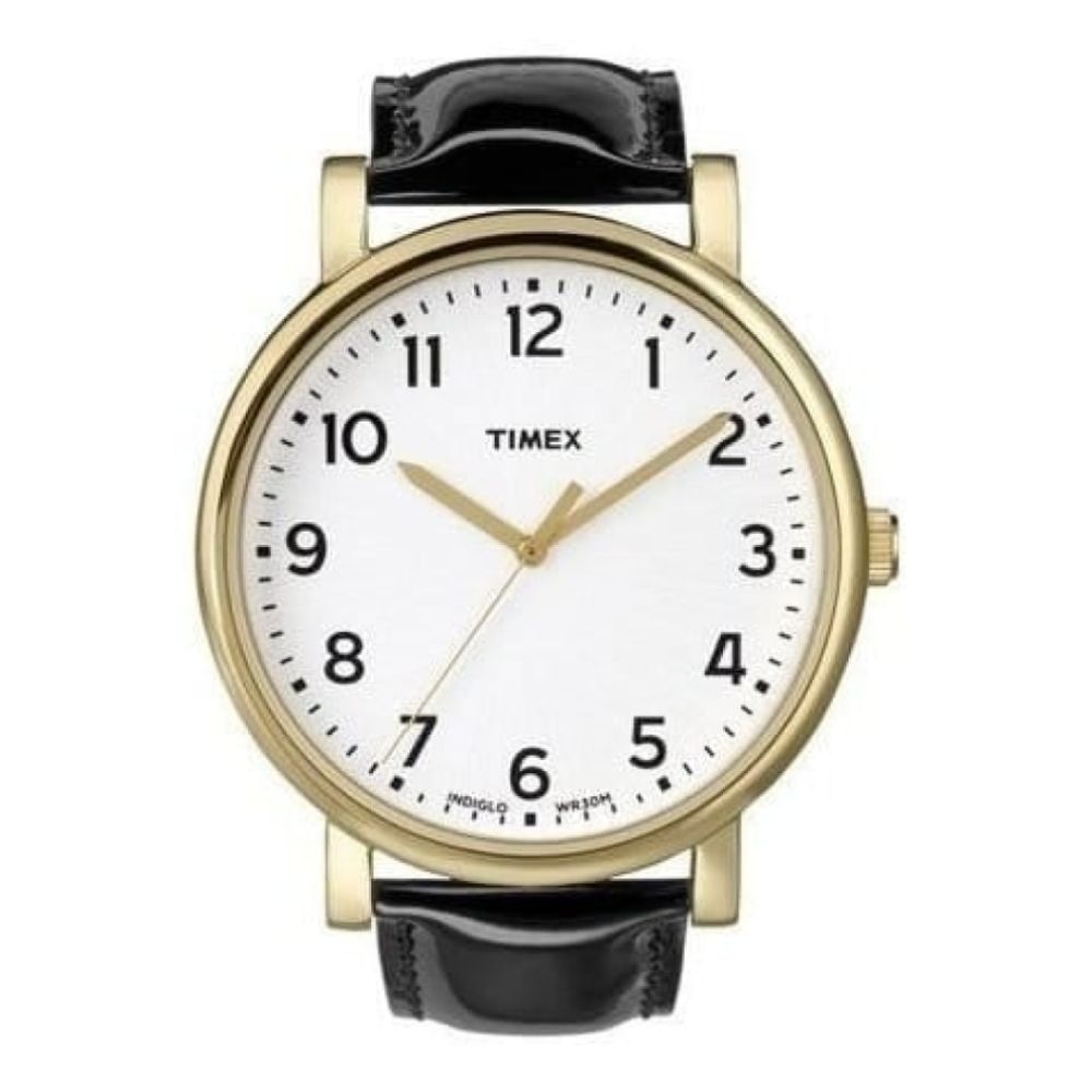 Men's Easy Reader Black Leather Strap Watch