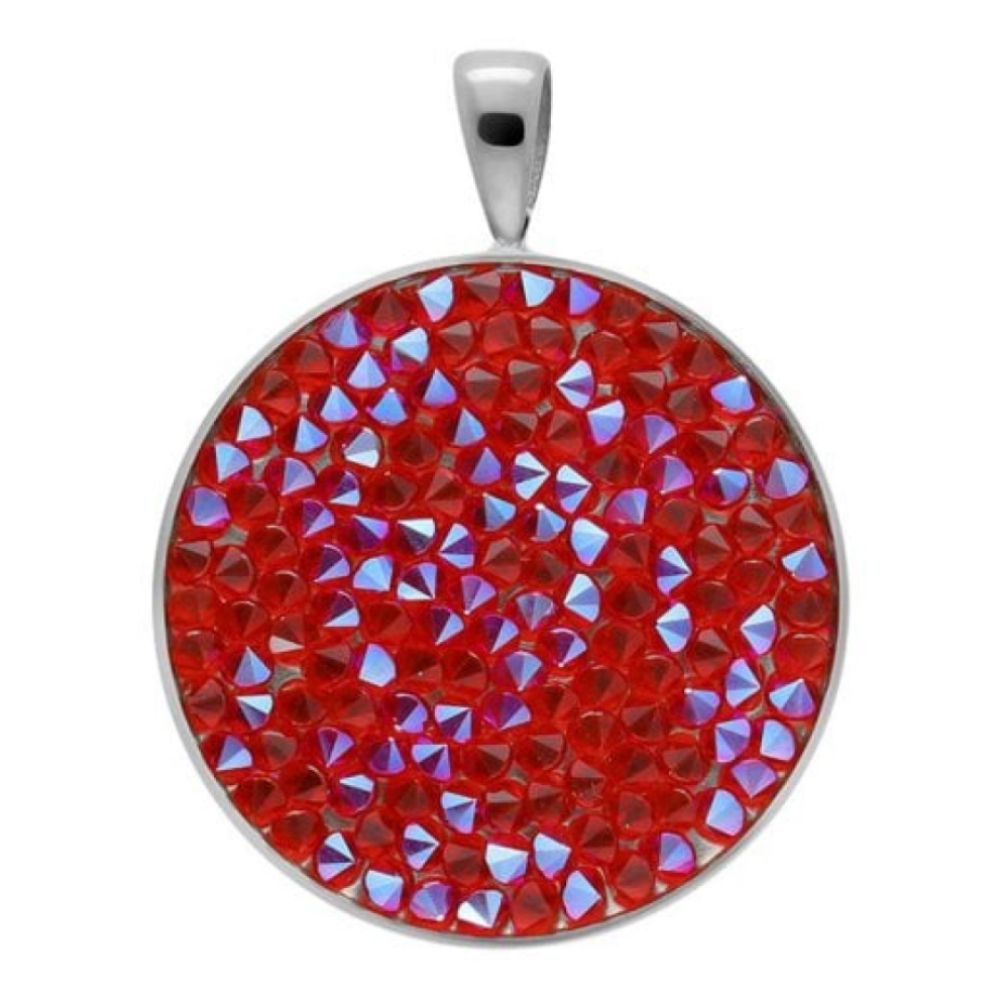 Pendant Tirano Big 25mm Light Siam Shimmer Crystals In Silver