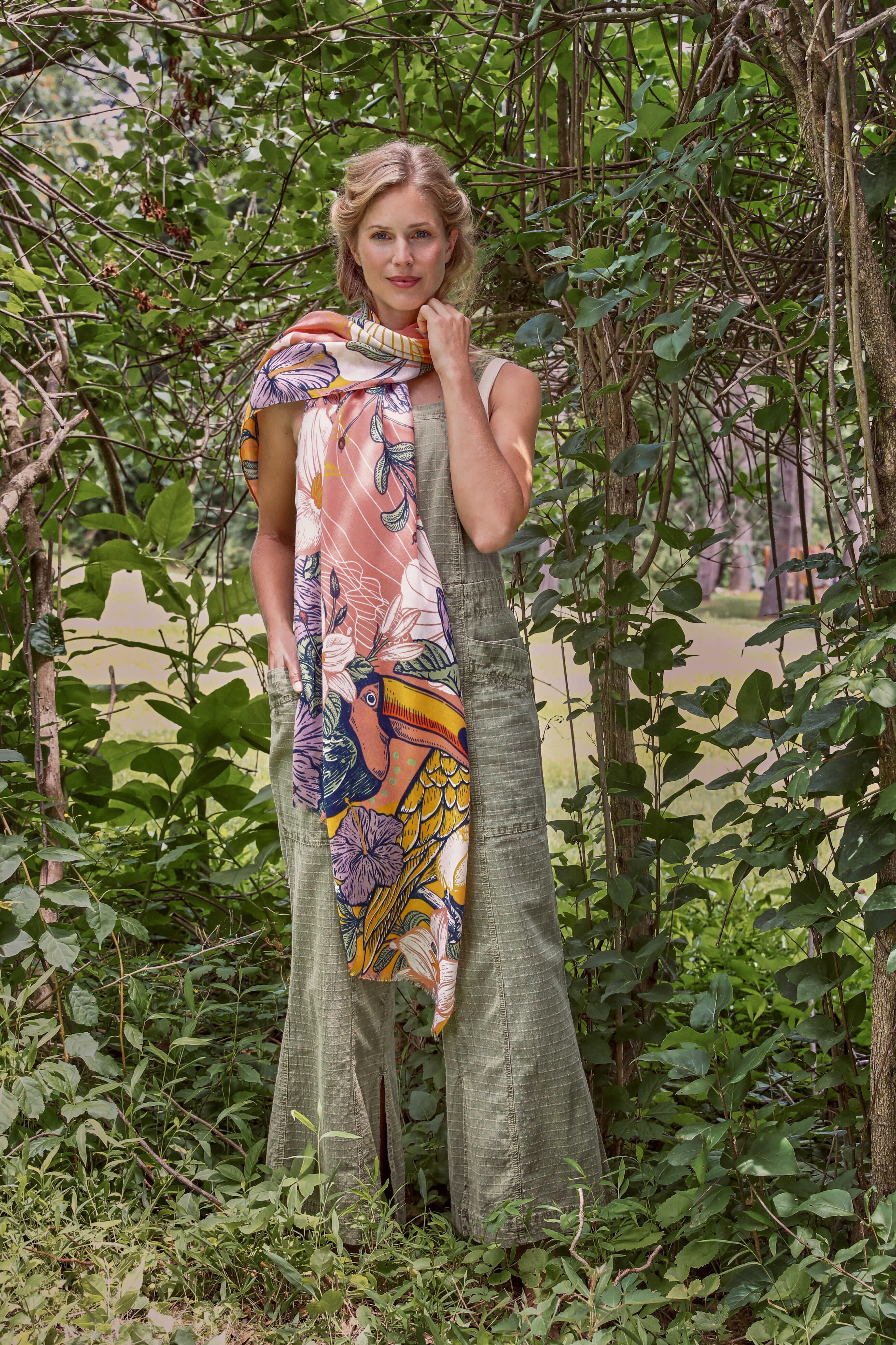 Rainforest Feathered Friends Print Scarf