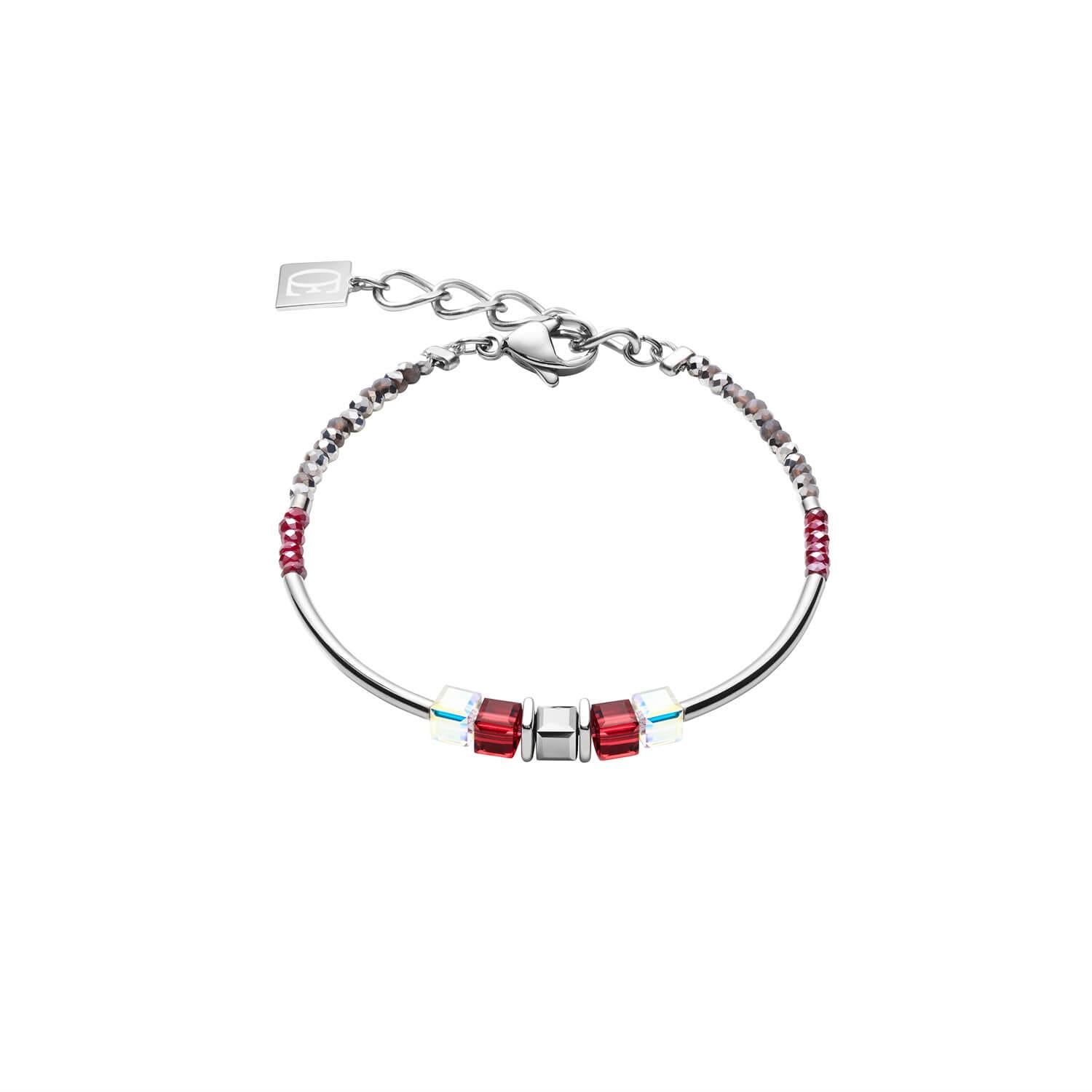 GeoCUBE Frontline Silver-Red Bracelet