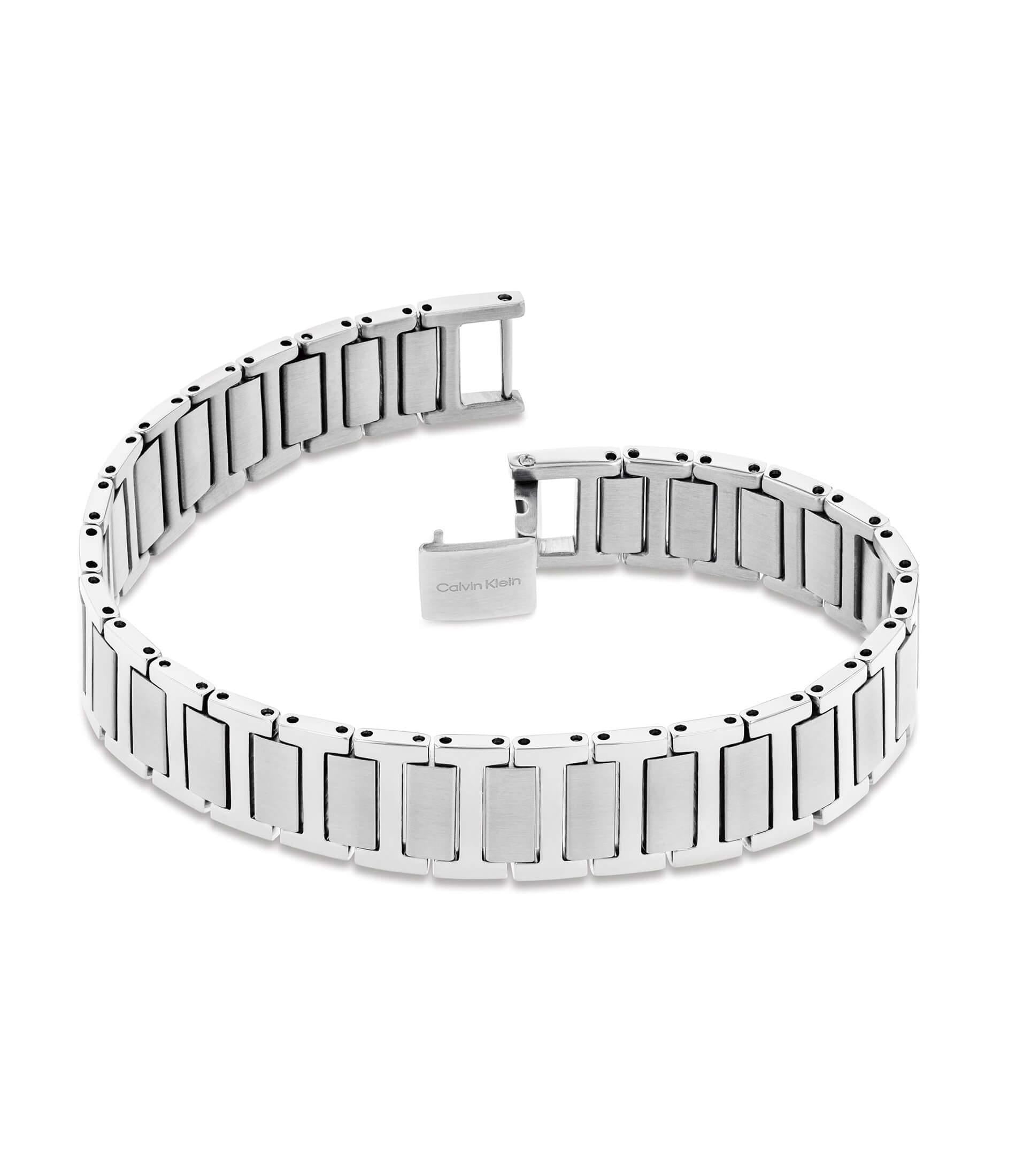 Structured Links Mens Stainless Steel Bracelet