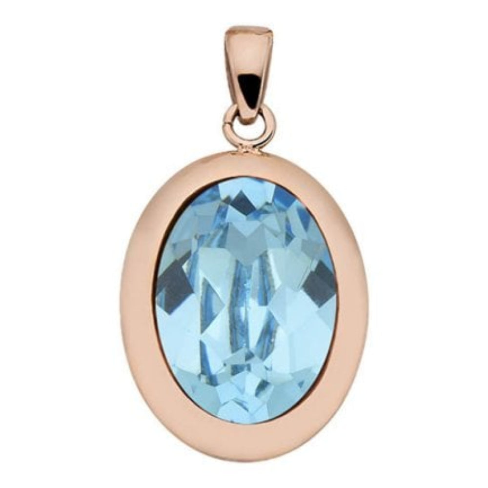 Pendant Tivola Aquamarine Crystal Big Rose Gold