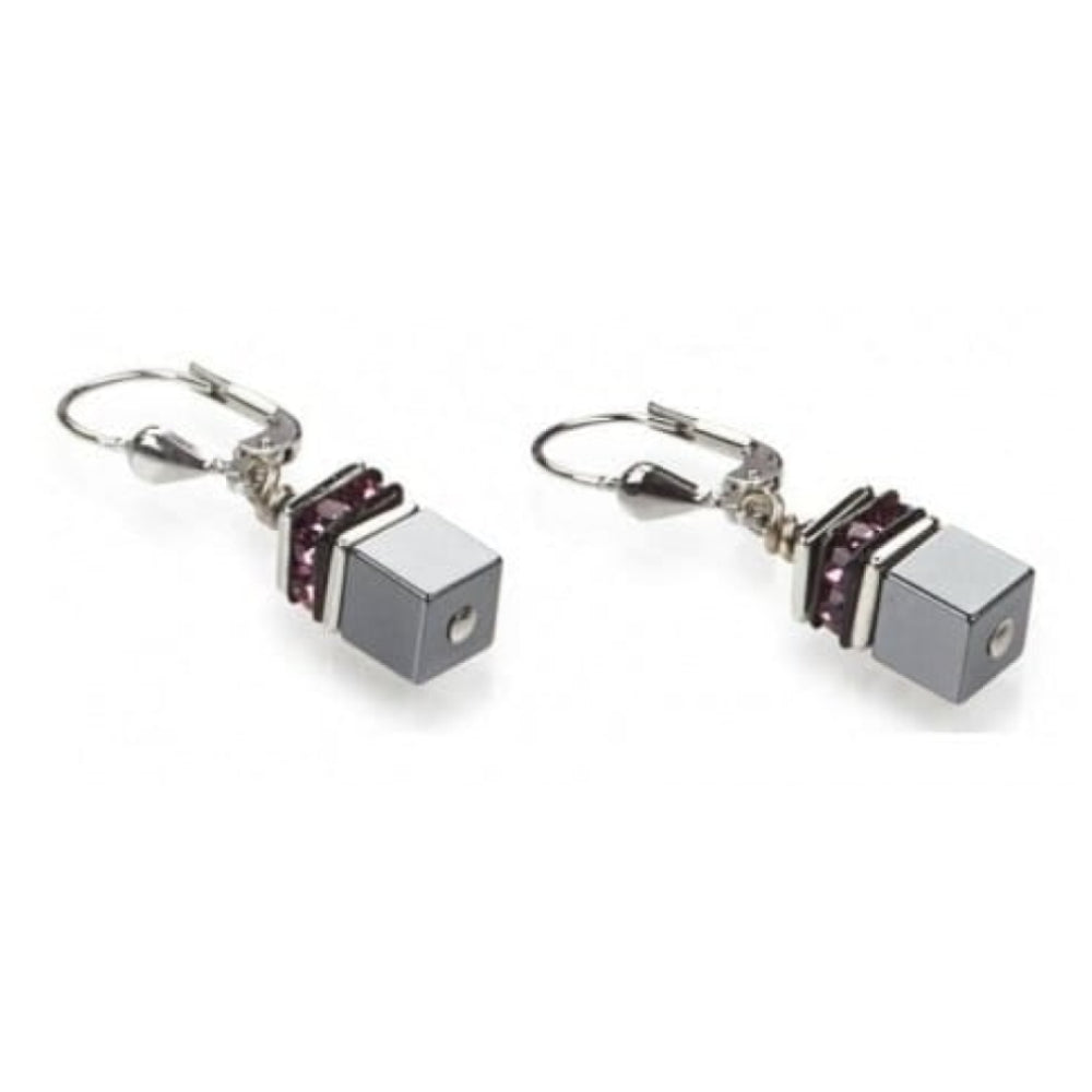 Ladies Haematite & Rhinestone Rondelles With Swarvoksi Earrings