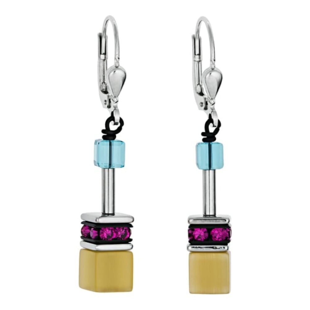 Ladies' Geo Cube Multicolour Earrings