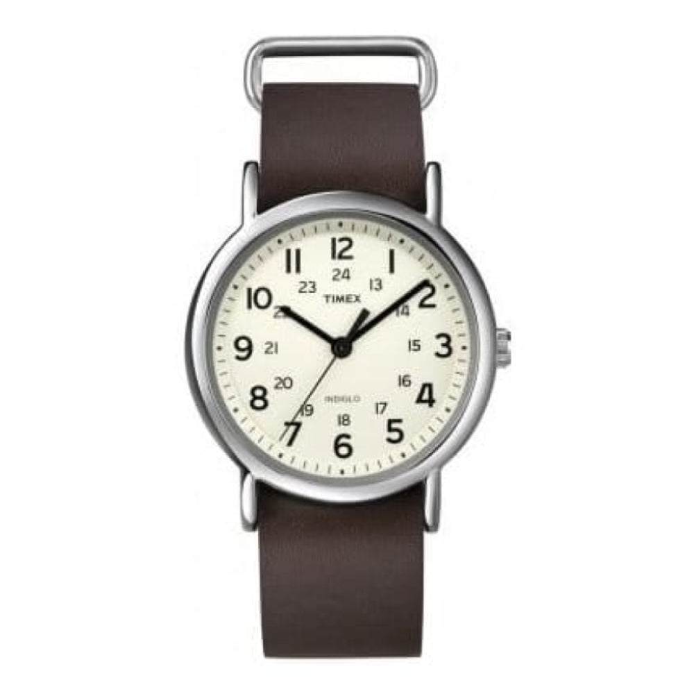 Unisex Weekender Brown Leather Strap Watch
