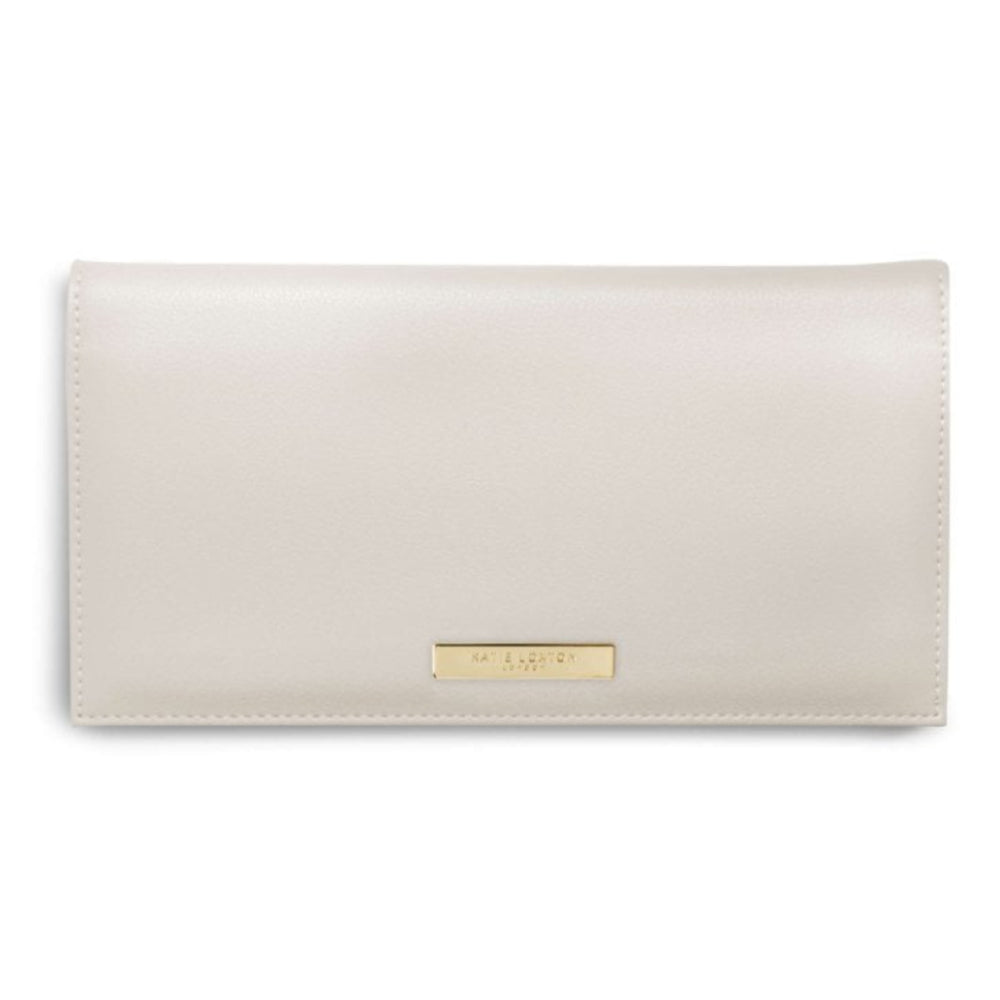 SECRET MESSAGE PURSE - TIME TO SHINE - Warm Grey with Metallic Silver - Outside purse:12x23cm - Inside purse: 10x22.5cm