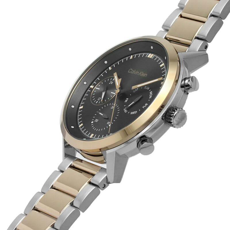 Gauge Grey Chronograph Two Tone Bracelet Strap Gents Watch