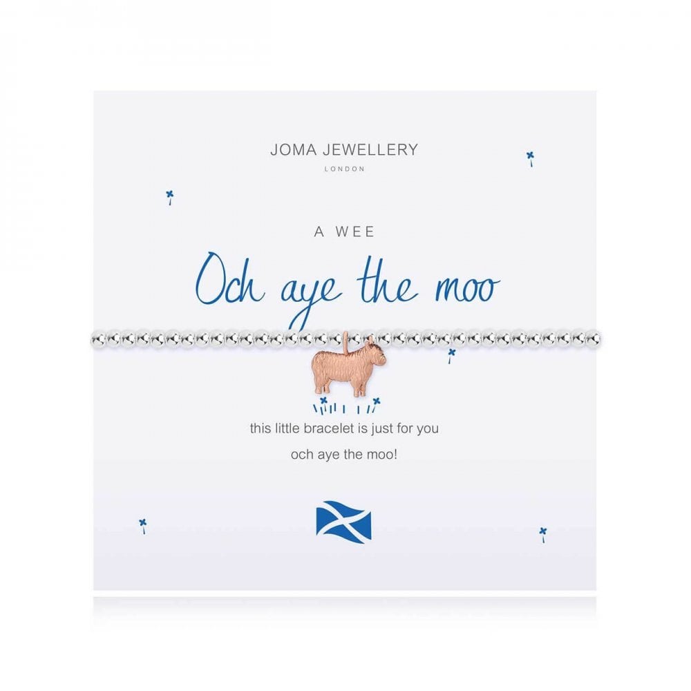 A Little | Och Aye The Moo (Scottish) | Silver | Bracelet | 17.5cm Stretch