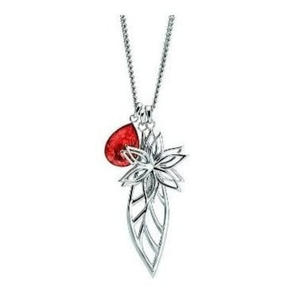 Ladies Leaf Flower 3 Piece Pendant Necklace