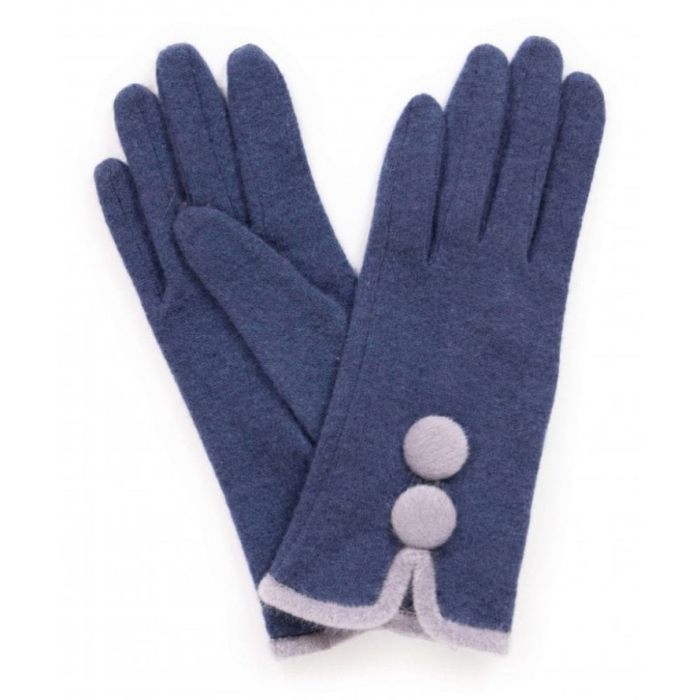 Christabel Wool Gloves - Navy