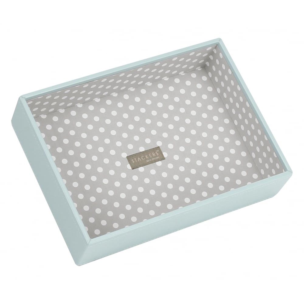 Duck Egg Blue & Grey Polka Classic Open Stacker