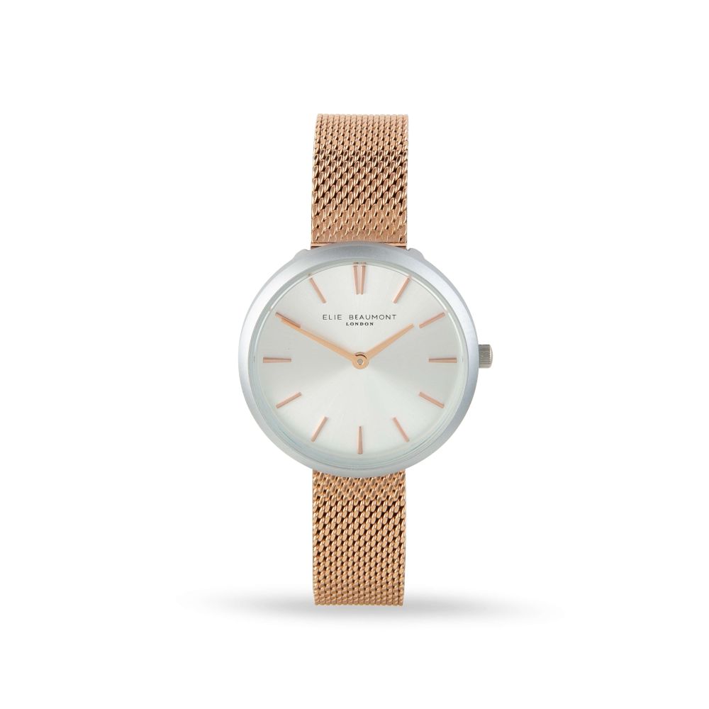 Marlow Rose Mesh Silver Case Rose Accents