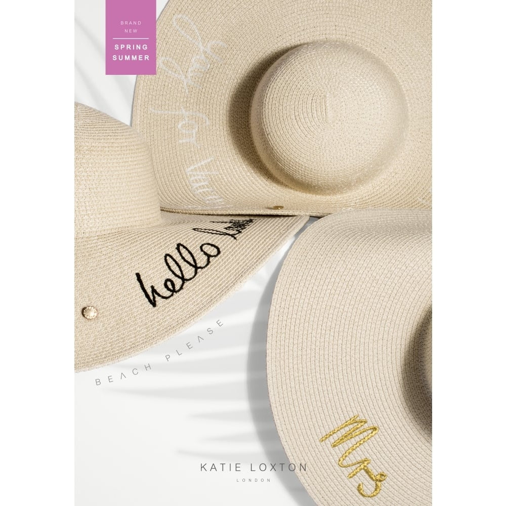 Straw Hat - Yay For Vacay - White Writing