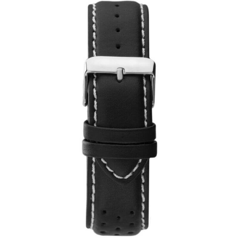 Dual Time Green Dial With Black Leather Strap Gents Watch