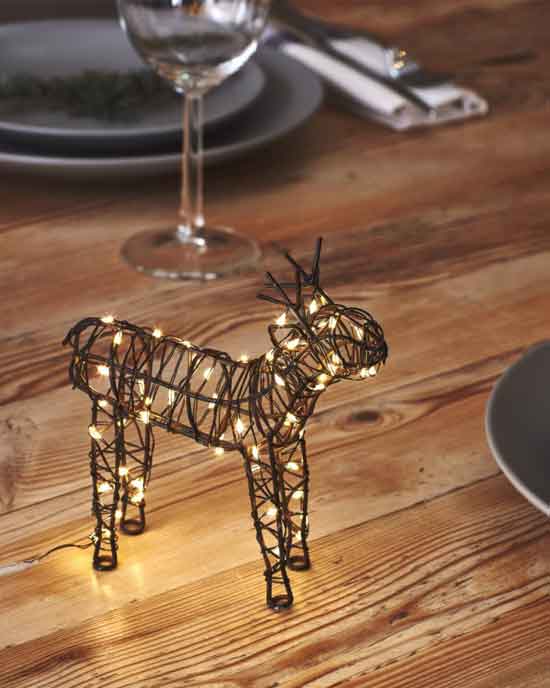 Brown Wire Reindeer Small LED