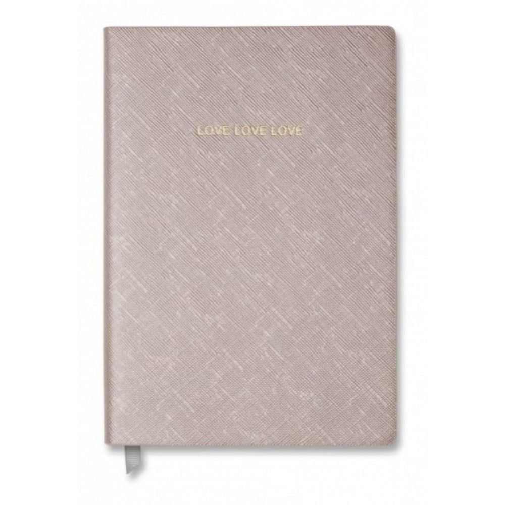 Small Notebook - Love Love Love - Metallic Rose Gold