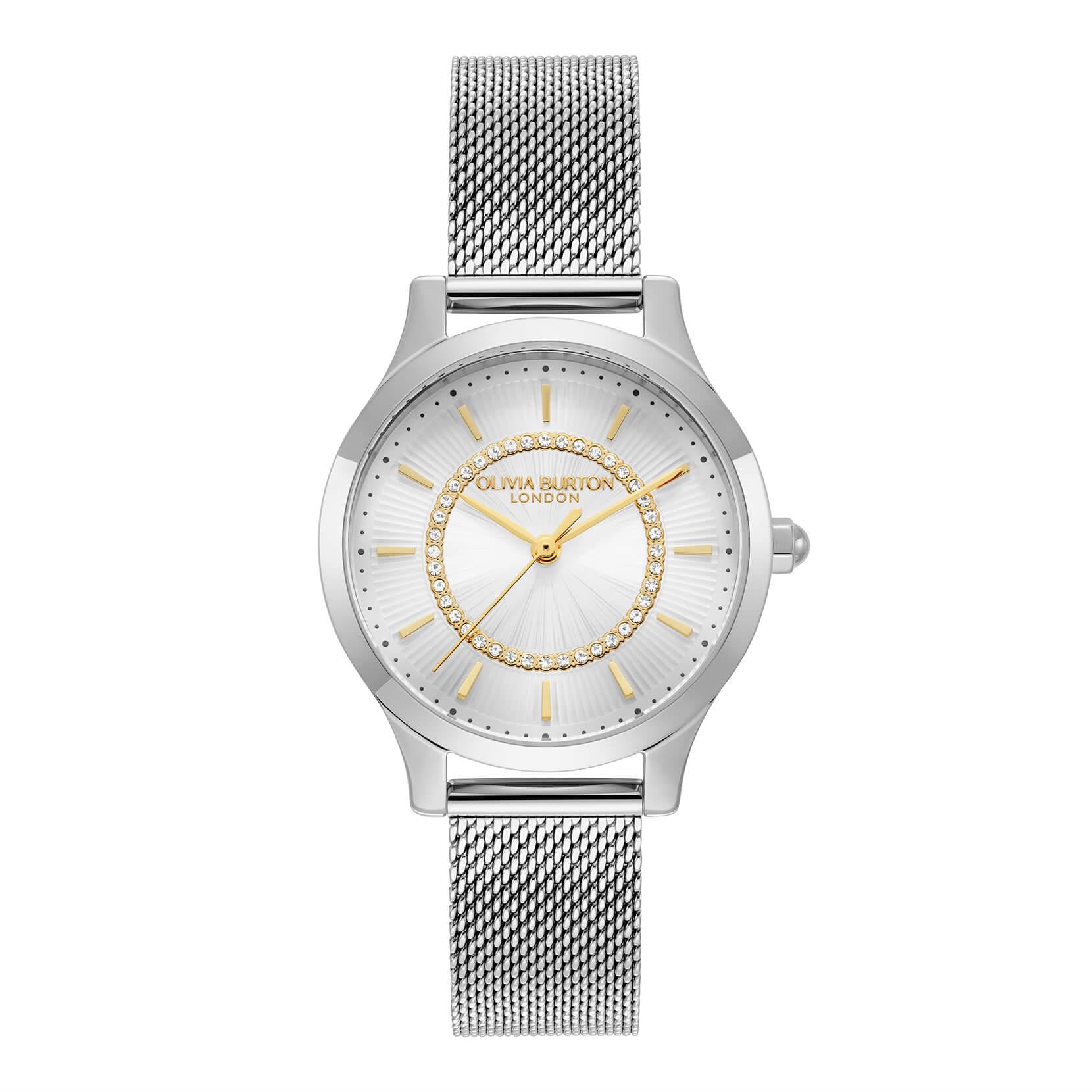 Wonderlust Silver-White Sunray Dial With Steel Mesh Bracelet Strap Ladies Watch