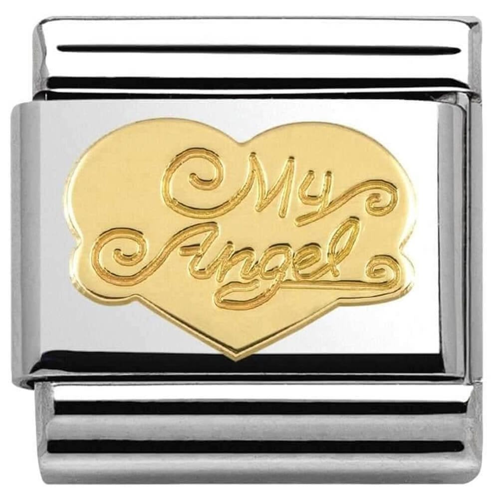 Classic Gold 'My Angel' Heart Link