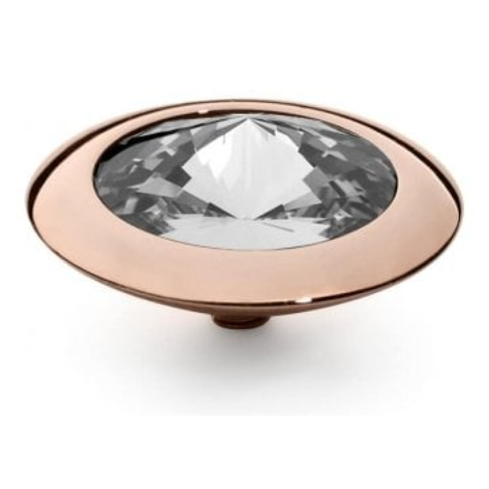 Famosa Rose Gold 16mm Tondo Ring Top Crystal