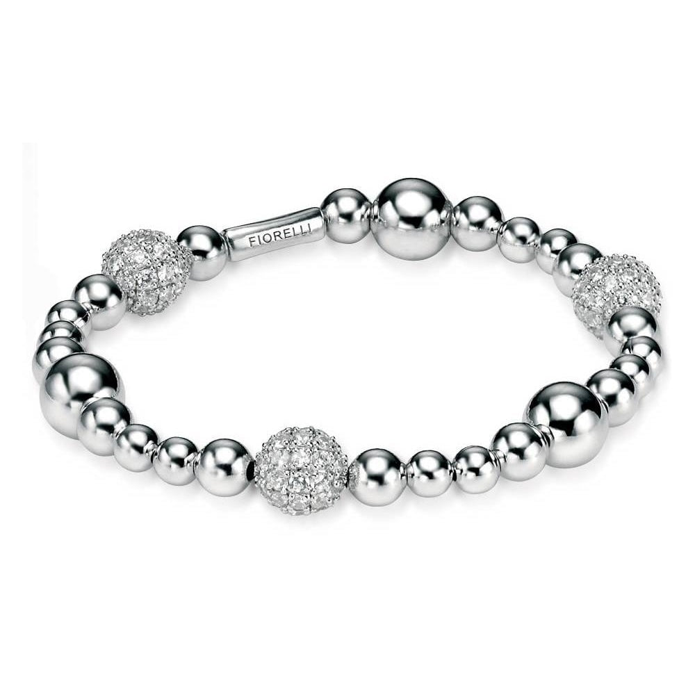 Ladies Silver Bead Bracelet