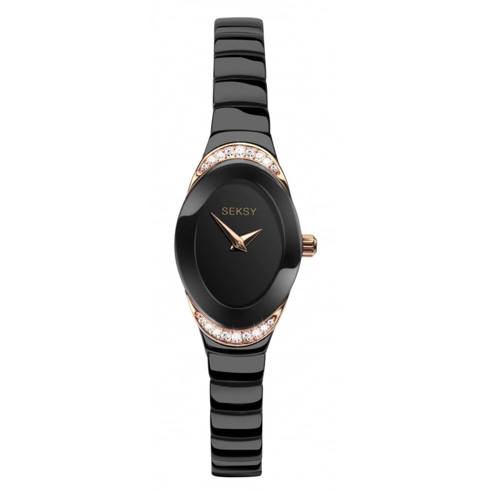 Ladies Black Metal Bracelet Watch