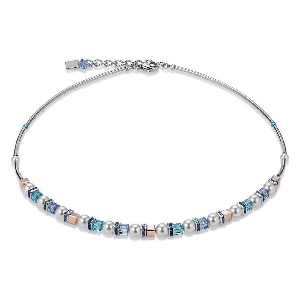 Pearl Blue & Swarovski Crystal Necklace