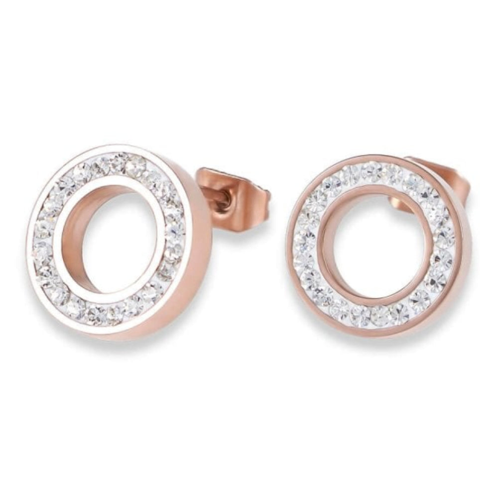 Crystal Ring Rose Gold Plated Ear studs