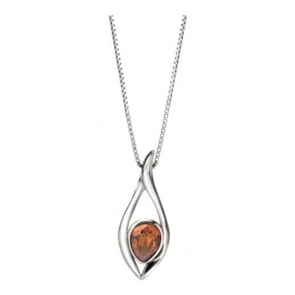 Ladies Copper Swarvoski Crystal Pendant Necklace