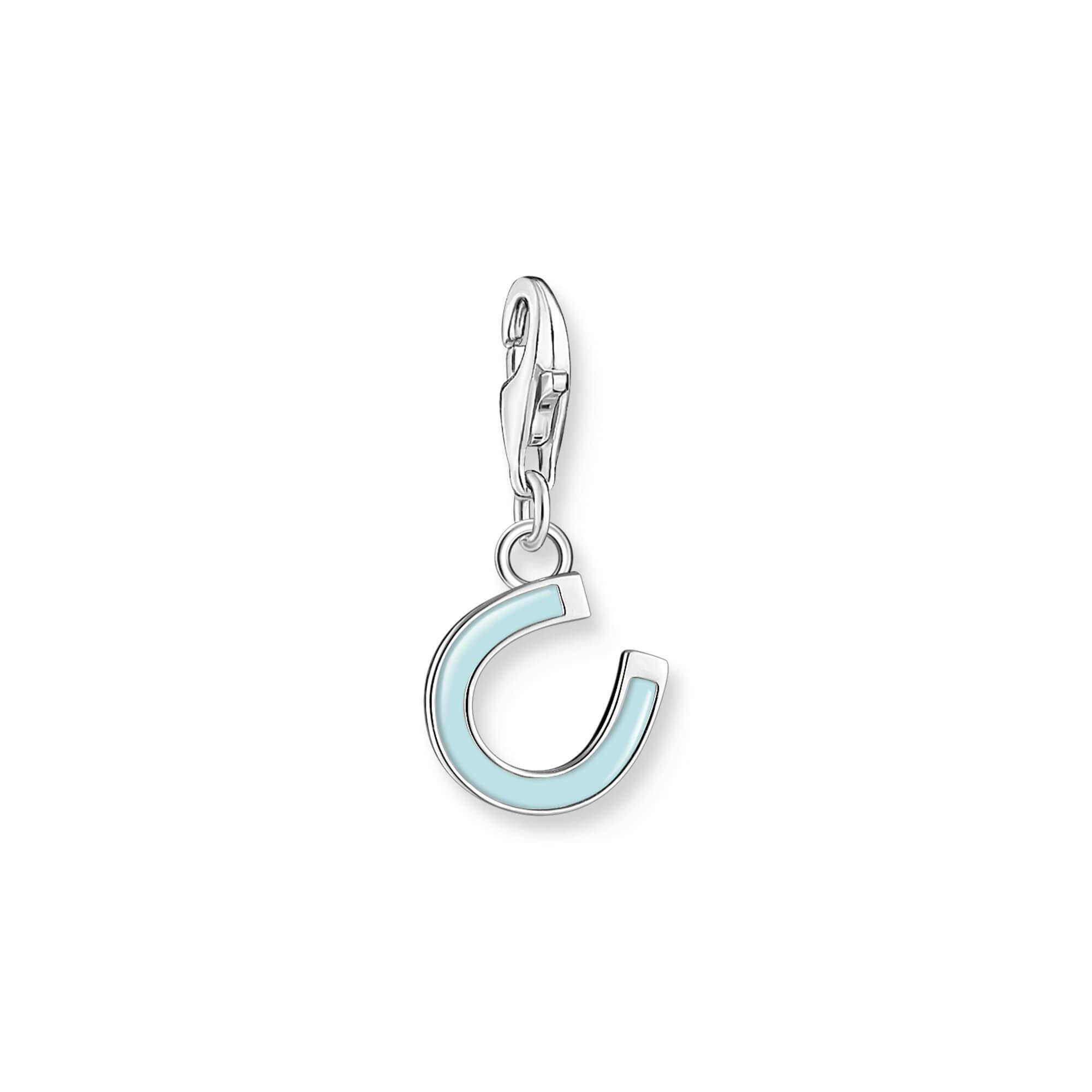 Turquoise Horseshoe Charm Pendant